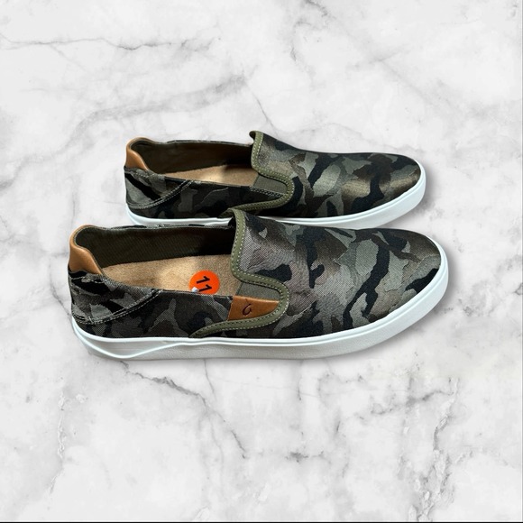 NWT Olukai Lae'ahi Pa'i Men Slip On Boat Loafers Casual Shoes Green Camo Size 11 - Picture 4 of 8